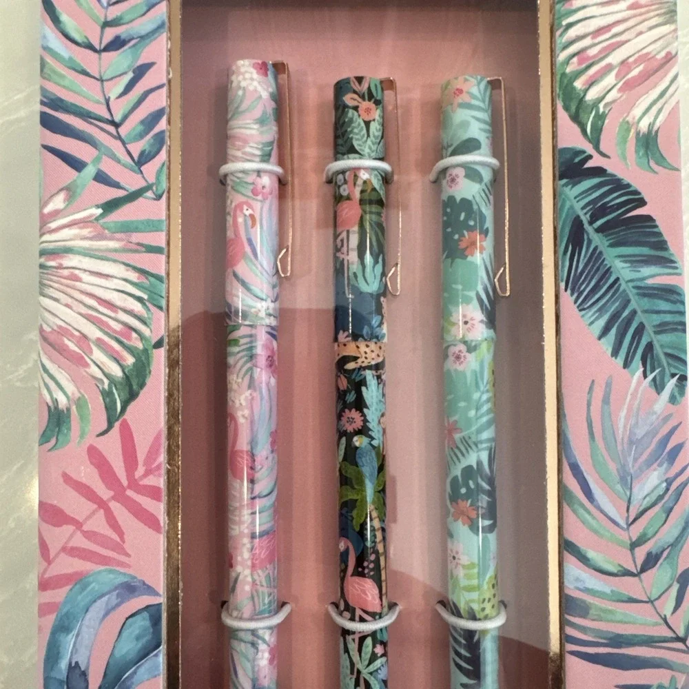 Clementine Coquette Lily Pulitzer Design‎ 3 Pack Click Pens Refillable Ink NIB